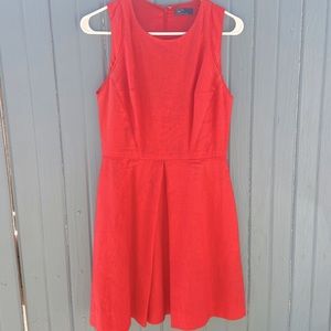 Coral Linen Dress